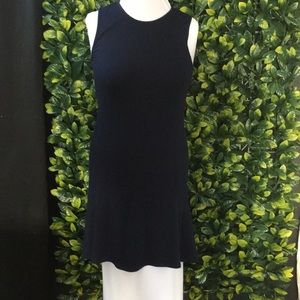 Tahari navy princess cut knit dress